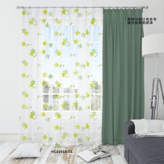 品牌原創印花窗紗-HC1041 英倫星星