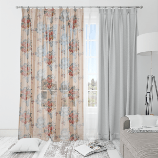 品牌原創印花窗紗 HC1119 石榴滿籽 福氣滿盈