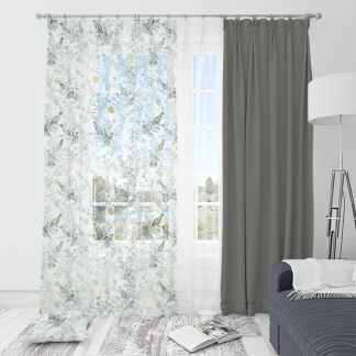 HC印花窗紗 HC7004 Emerald Songbird 翠鳥蔚綠