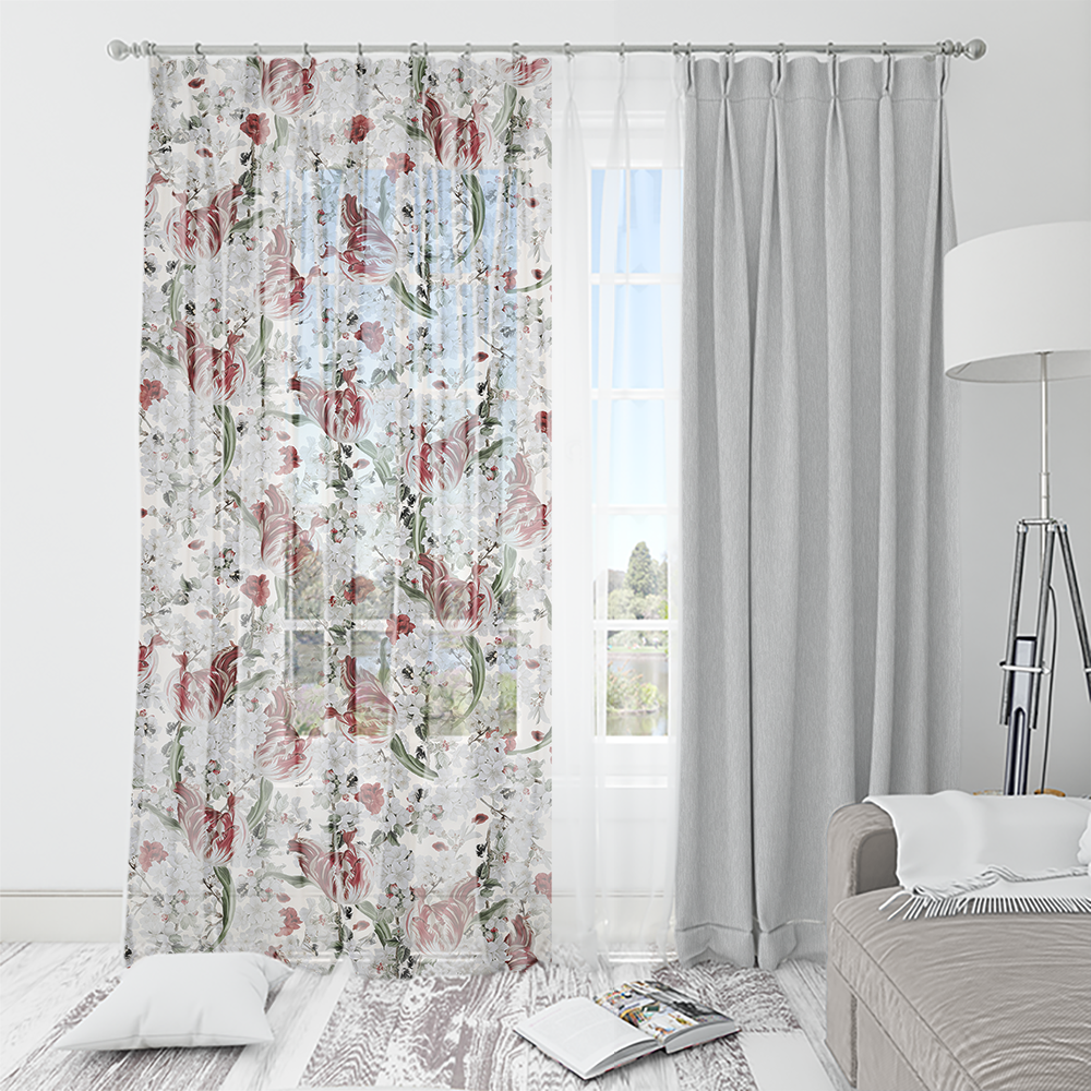 HC印花窗紗 HC7007 Whispering Tulips 雲影鬱香