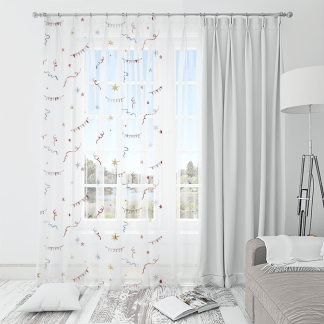 HC印花窗紗 HC7008B 馬戲團系列-歡樂碎片