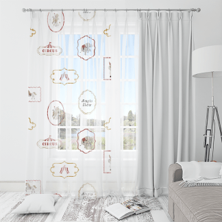 HC印花窗紗 HC7008D馬戲團系列-珍藏畫框