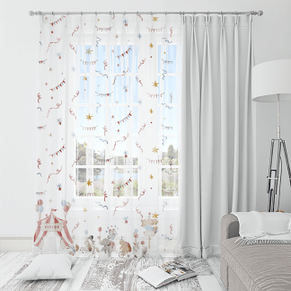 HC印花窗紗 HC7009-MURAL 童夢馬戲團・歡樂遊行