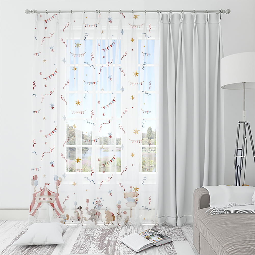 HC印花窗紗 HC7009-MURAL 童夢馬戲團・歡樂遊行