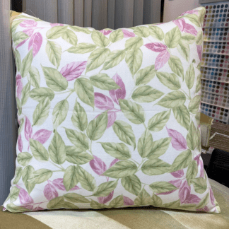 抱枕套-英國純棉家飾布 滿版葉子印花