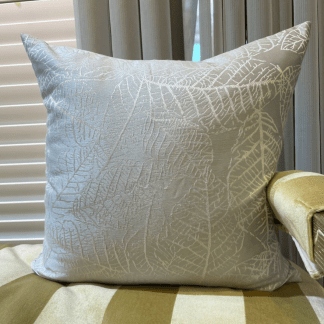 抱枕套-家飾布-灰底葉脈緹花