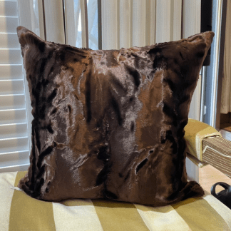 抱枕套-家飾布-咖啡色光澤絨布