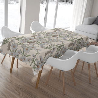 SW原創印花桌巾 HC1121雛菊與春野兔