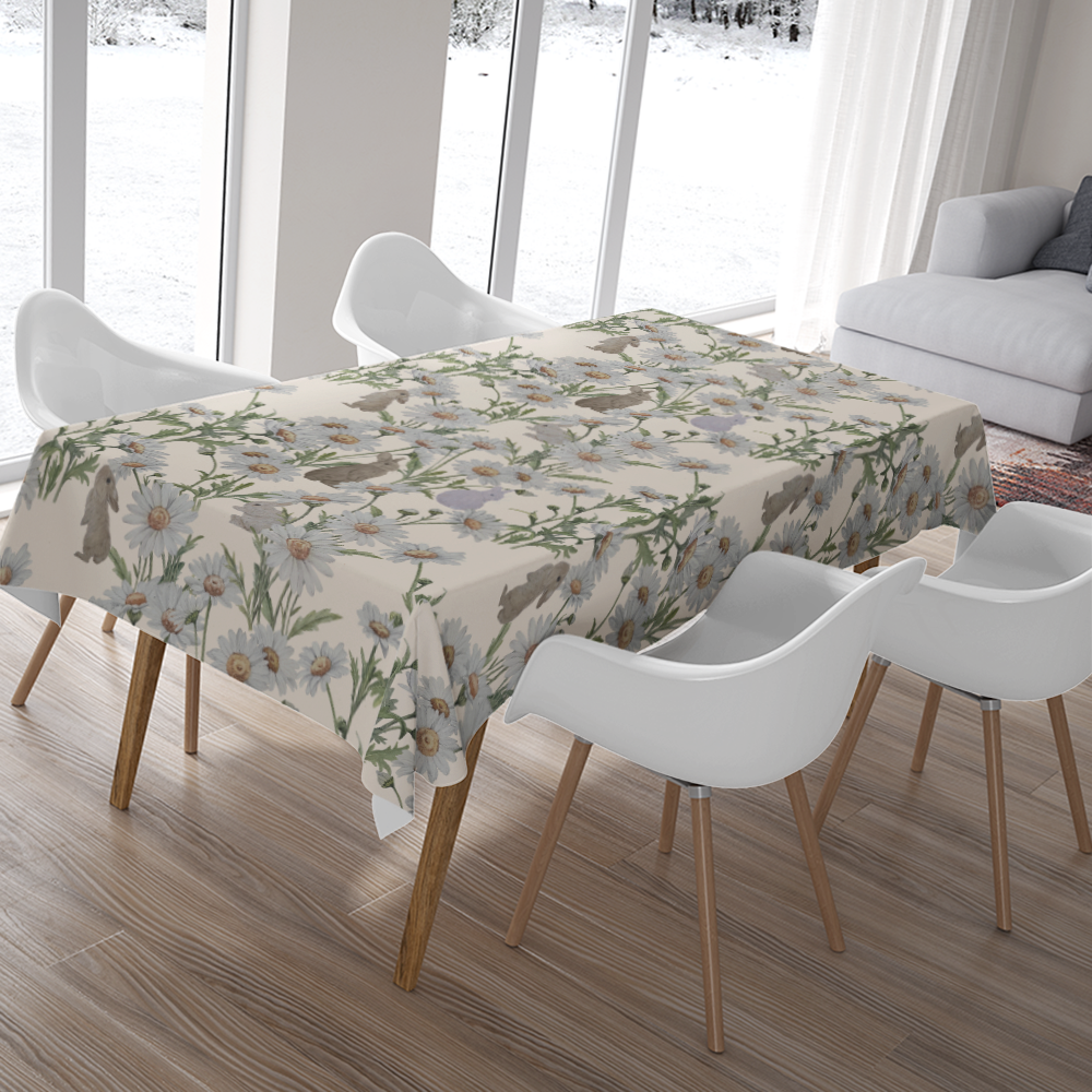 SW原創印花桌巾 HC1121雛菊與春野兔