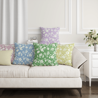 品牌原創印花抱枕-HC1065 monochrome floret 單色花