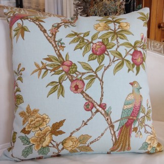 抱枕套-英國純棉家飾布 精筆花鳥畫