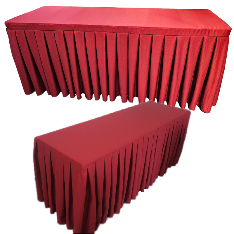 HC34-3 立體桌罩 工字褶三面圍 180*60*H73公分