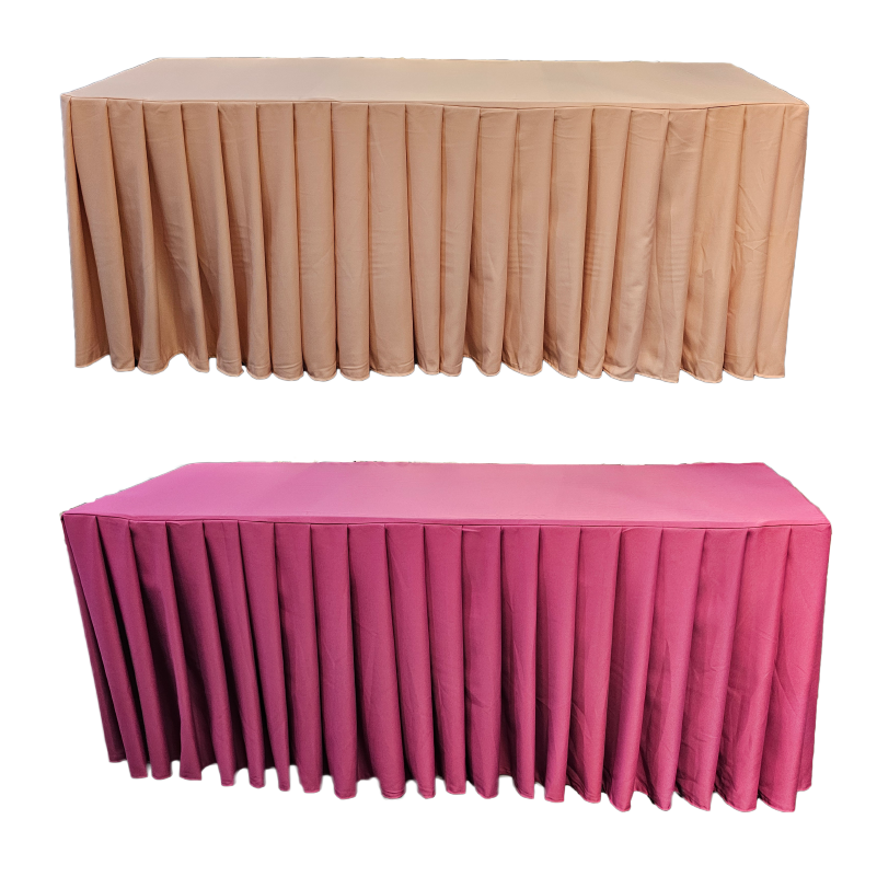 HC34-1 立體桌罩 百褶三面圍 180*60*H73公分